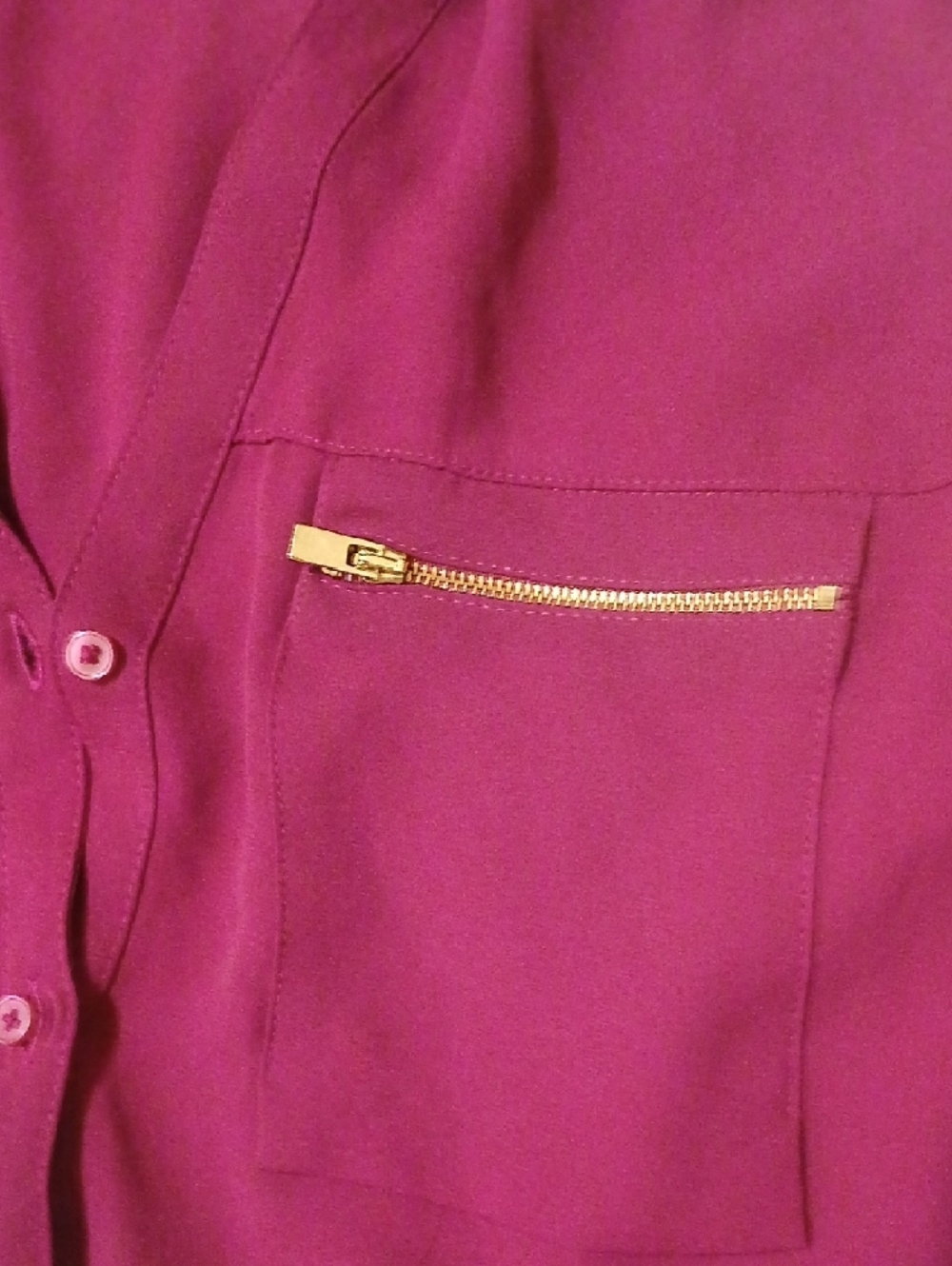 Express Deep Fuchsia Button-Up Blouse - Picture 4 of 7